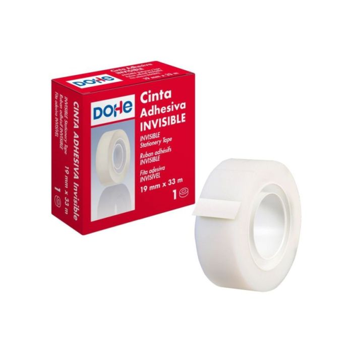 Dohe Cinta Adhesiva Invisible de Polipropileno 19mmx33m - Alta Resistencia y Potente Adhesivo - Aptas para todo Tipo de Aplicaciones