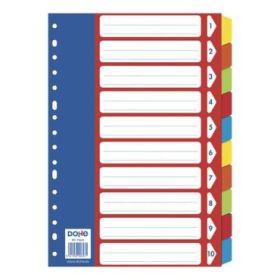 Dohe Separadores para Archivadores y Carpetas de Anillas - 180mm - Cartulina de 180gr - Multitaladro de 16 Perforaciones - Bolsa Autoadhesiva Individual