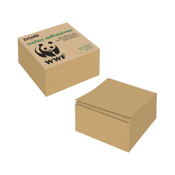 Dohe Cubos de Notas Reposicionables en Papel Kraft de 75gr - Adhesivo Potente - Ideal para Recordatorios