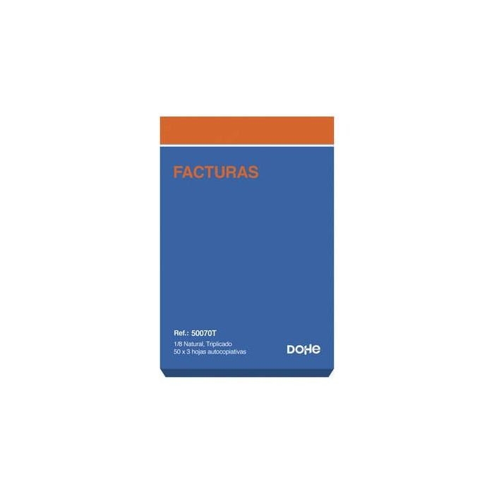 Dohe Talonarios Preimpresos a Dos Tintas en Papel Autocopiativo - Octavo Natural - Triplicado - 100 Hojas