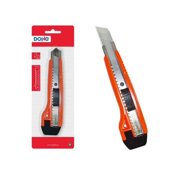 Dohe Cutter de Plastico Resistente - Cuchillas Tronzables de Acero - Sistema de Bloqueo de Cuchilla - con Guia Metalica