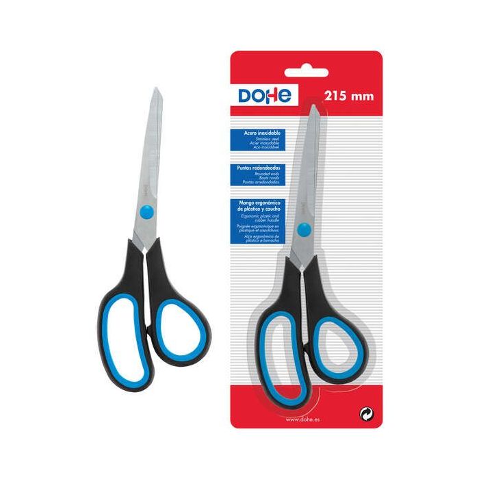 Dohe Tijeras de Acero Inoxidable - Puntas Redondeadas - Mango Ergonomico de Plastico y Caucho - Blister Individual