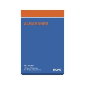 Dohe Talonarios Preimpresos a Dos Tintas en Papel Autocopiativo - 100 Hojas - Cuarto Natural - Duplicado