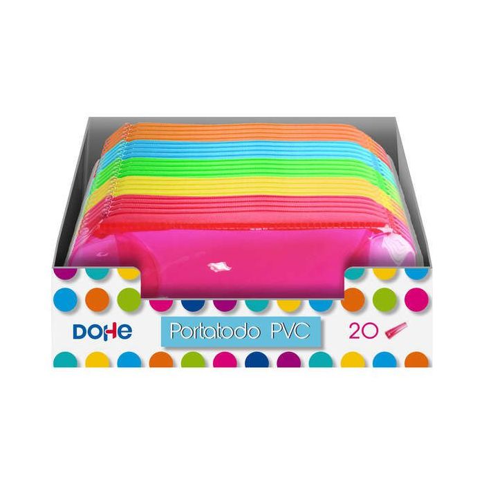 Dohe Expositor de 20 Portatodos Redondos de PVC Transparente - Colores Surtidos