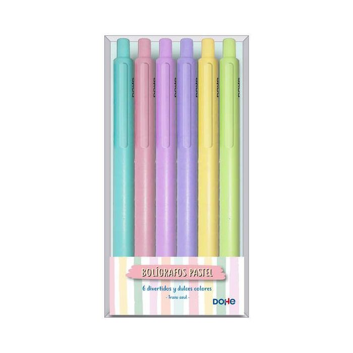 Dohe Pack de 6 Boligrafos en Tonos Pastel - Colores Surtidos