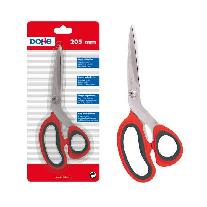 Dohe Tijeras de Acero Inoxidable - Puntas Redondeadas - Mango Ergonomico de Plastico y Caucho - Blister Individual