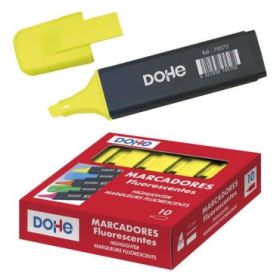 Dohe Marcadores Fluorescentes - Punta Biselada de 1-5mm - Clip en la Capucha - Apto para Todo Tipo de Papel - Color Amarillo