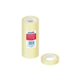 Dohe Pack de 12 Cintas Adhesivas de Polipropileno 12mmx33m - Alta Resistencia y Potente Adhesivo - Transparente