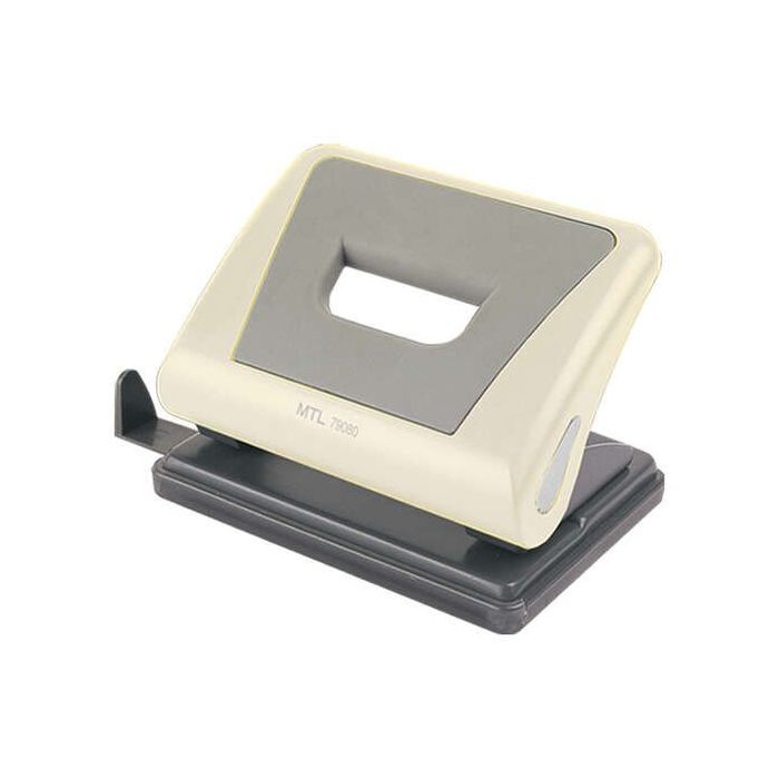 Dohe Taladro Resistente de Alta Calidad - 6mm de Diametro - Distancia de 80mm Entre Perforaciones - Guia Ajustable para Papel - Cubeta de Facil Apertura