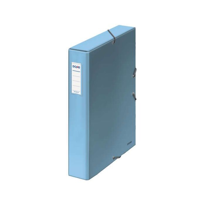 Dohe Caja de Carton Forrado con Papel Impreso y Plastificado - Tarjetero con Etiqueta en el Lomo - Sistema de Cierre con Gomas Elasticas