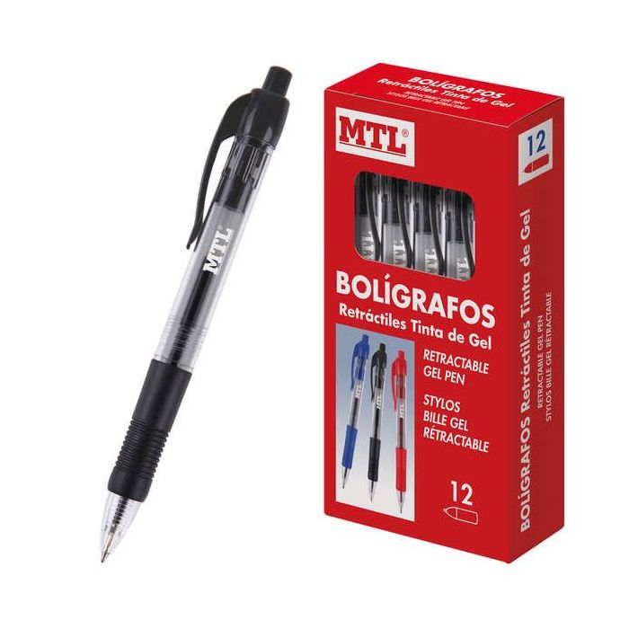 Dohe Boligrafos Retractiles de Tinta de Gel Permanente - Punta de 0.7mm - Trazo de 0.4mm - Resistente al Agua - Cuerpo de Plastico y Grip de Caucho - Colorido