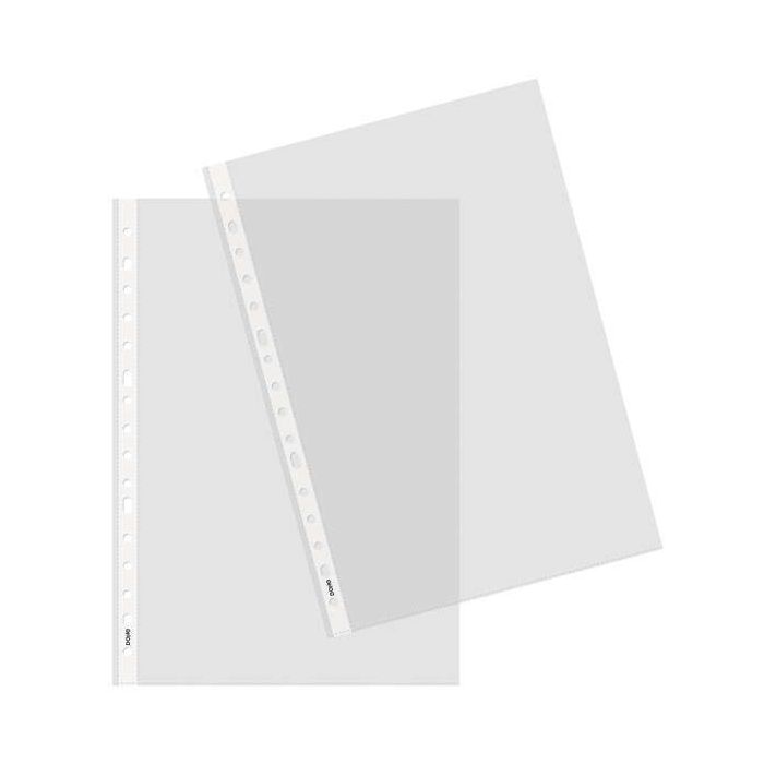 Dohe 100 Fundas Multitaladro de 16 Perforaciones - 100x100mm - Polipropileno Transparente Piel de Naranja y Cristal