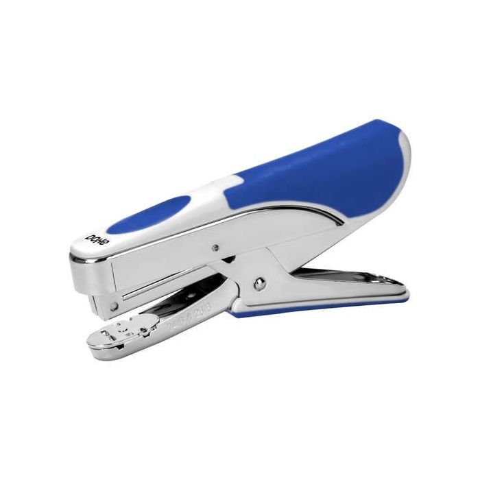 Dohe grapadora Tipo Tenaza - Fabricada en Acero Cromado y Plastico Azul - Carga Superior - Capacidad de Grapado 20 Hojas - Admite 150 grapas de 22/6, 24/6 y 26/6
