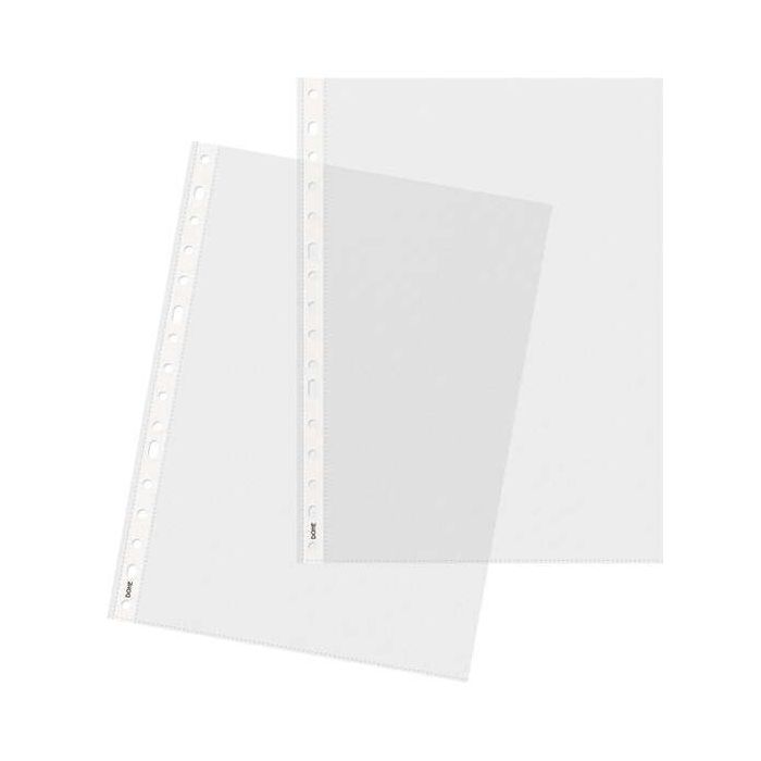 Dohe 100 Fundas Multitaladro con 16 Perforaciones en Polipropileno Liso Cristal - Resistente y Duradero