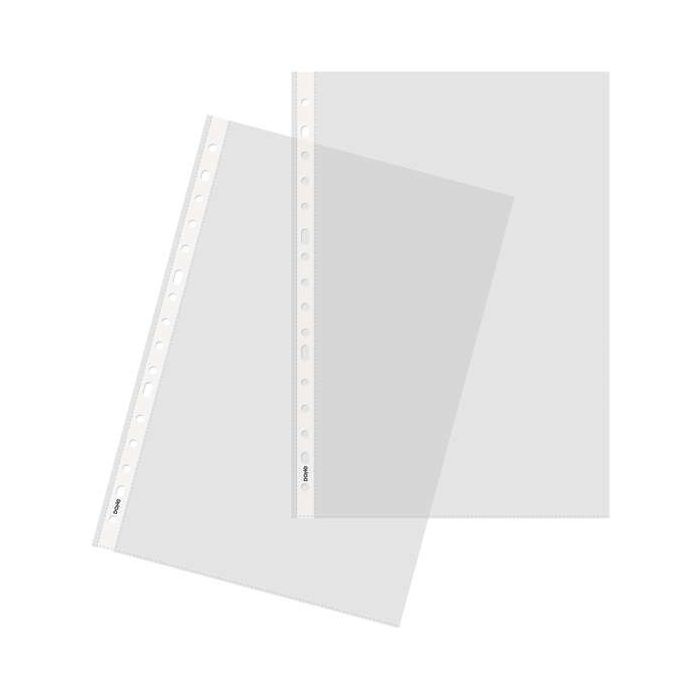 Dohe 100 Fundas Multitaladro en Polipropileno Liso Cristal - 16 Perforaciones