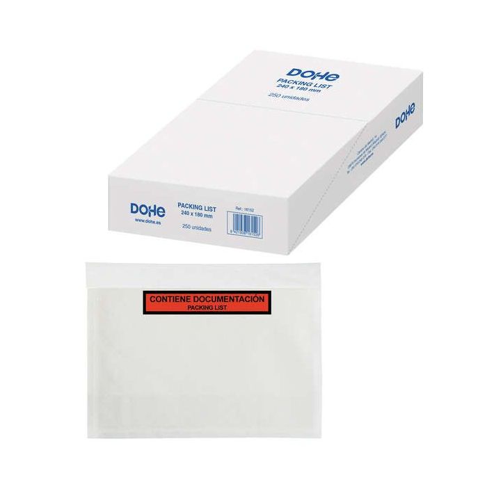 Dohe Caja de 250 Sobres Autoadhesivos para Envio de Documentos - Packing List Especial Envios