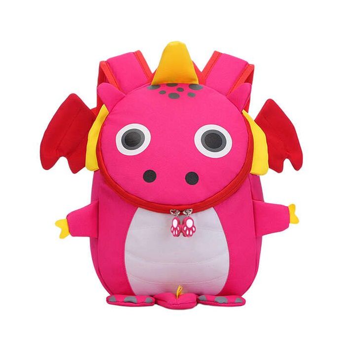 Dohe Mochila Infantil Modelo Dragon Rosa - Compartimento con Cierre de Cremalleras - Bolsillo Interior Acolchado - Tirantes Reforzados - Asa Superior - Fabricada en Poliester