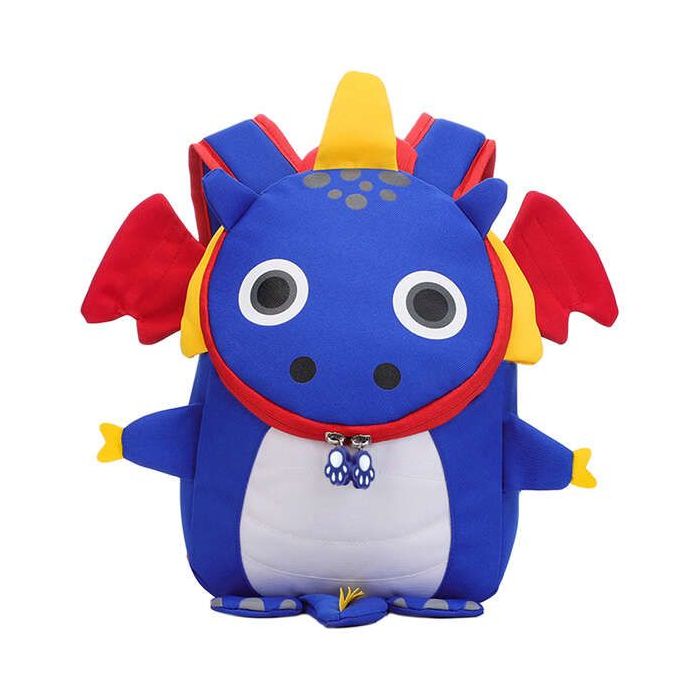 Dohe Mochila Infantil Modelo Dragon Azul - Compartimento con Cierre de Cremalleras - Bolsillo Interior Acolchado - Tirantes Reforzados - Asa Superior - Fabricada en Poliester