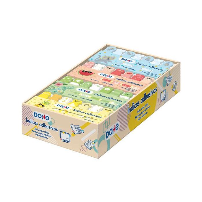 Dohe Caja Expositora de 36 Sets Indices Adhesivos Impresos - 18x65mm - Formas y Motivos Surtidos