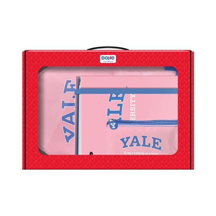 Dohe Yale Pack Mochila, Carpeta y Portatodo - Maletin Regalo 365x515x105mm - Carpeta A4 Recambio - Mochila 3 Compartimentos Grande - Portatodo Triple