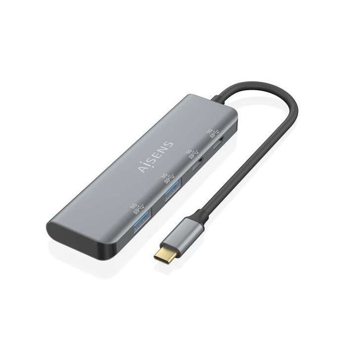 Aisens Hub USB 3.2 GEN1 5G USB-C - USB-C/M-2xUSB-C/H-2xUSB-A/H - 15cm - Color Gris