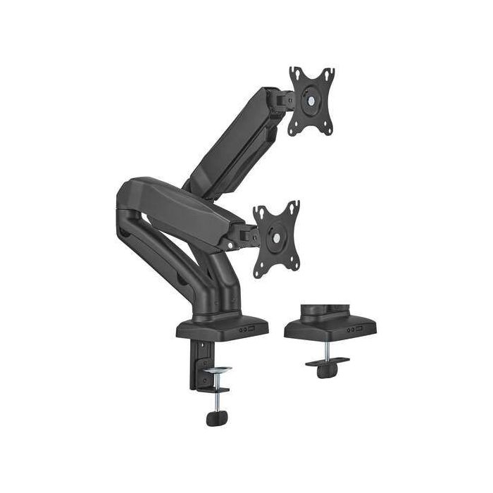 Aisens Soporte de Mesa PRO Contrapeso Giratorio e Inclinable para Monitor/TV 9kg (3 Pivotes - 2 Brazos) de 17-32 - Color Negro