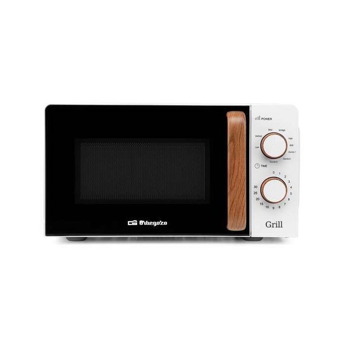 Orbegozo MIG 2142 Microondas con Grill - Capacidad 20L - Potencia 700W - Grill 900W - 5 Niveles de Potencia - Temporizador 30min - Programa de Descongelacion