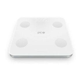 SPC Atenea Fit 3 Bascula de Baño Inteligente - Registra e Identifica hasta 10 Usuarios - Diseño de Cristal - Pantalla LED - Activacion Tactil - Capacidad 180kg