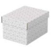 Esselte Pack de 3 Cajas Pequeñas de Almacenamiento con Tapa 200x150x255mm - Carton 100% Reciclado y Reciclable - Diseño Blanco con Dibujo