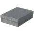 Esselte Pack de 3 Cajas Medianas de Almacenamiento con Tapa 265x100x360mm - Carton 100% Reciclado y Reciclable - Diseño Gris con Dibujo