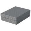 Esselte Pack de 3 Cajas Medianas de Almacenamiento con Tapa 265x100x360mm - Carton 100% Reciclado y Reciclable - Diseño Gris con Dibujo