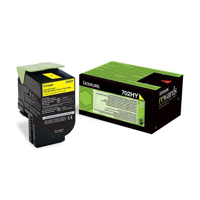 Lexmark CS310/CS410/CS510 Amarillo Cartucho de Toner Original - 70C2HY0/70C2HYE/70C0H40/702HY