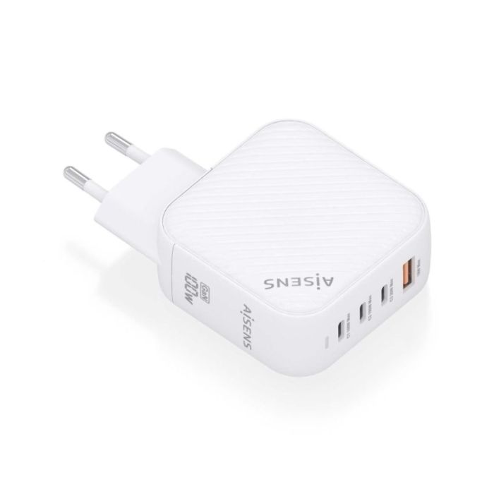 Aisens Cargador GAN 100W - 3xUSB-C PD3.0 QC4.0 - 1xUSB-A QC3.0