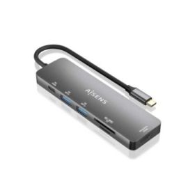 Aisens USB-C Dock 6 en 1 - USB-C a 1xHDMI - 2xUSB-A - 1xUSB-C PD 100W - 1xSD - 1xMicro SD - 15cm
