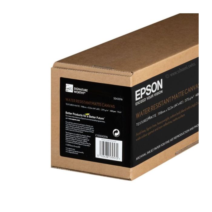Epson Rollo de Papel WaterResistant Matte Canvas, 44" x 12,2 m, 375 g/m²