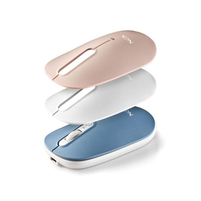 NGS Raton Inalambrico Recargable Multimodo y Silencioso - 2 Carcasas de Recambio - 4 Botones
