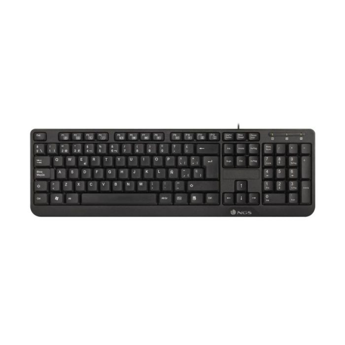 NGS Teclado con 12 Teclas Multimedia - Cable de 1.4m - QWERTY Italiano - Color Negro