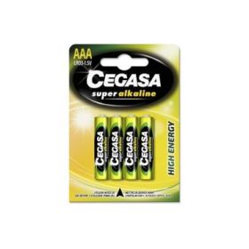 Cegasa Super Alcaline Blister de 4 Pilas LR03 de Alta Tecnologia - Fiabilidad - Elevado Rendimiento - Maximas Prestaciones - Color Varios