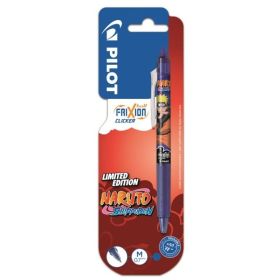 Pilot Frixion Clicker Naruto Shippuden Boligrafo de Gel Retractil Borrable - Punta de Bola 0.7mm - Trazo 0.4mm - Grip de Agarre - Color Azul
