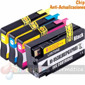 HP 953XL Pack de 4 Cartuchos de Tinta Genéricos (Chip Anti-Actualizaciones)
