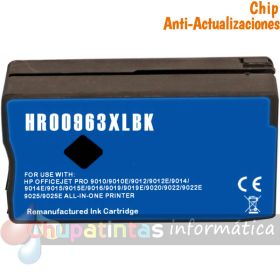 HP 963XL Negro Cartucho de Tinta Pigmentada Genérico - Reemplaza 3JA30AE/3JA26AE (Chip Anti-Actualizaciones)