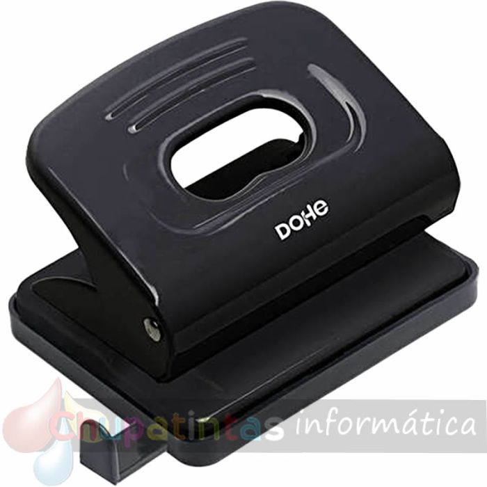 Dohe Taladro Perforador Metálico - Hasta 16 Hojas - Guía y Depósito - Color Negro