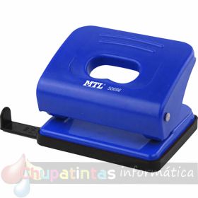 Dohe Taladro Perforador Metálico - Hasta 16 Hojas - Guía y Depósito - Color Azul