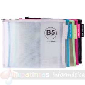 Apli Pack de 20 Sobres B5 Porta-Todo de Nylon con cremallera en 5 colores surtidos-1