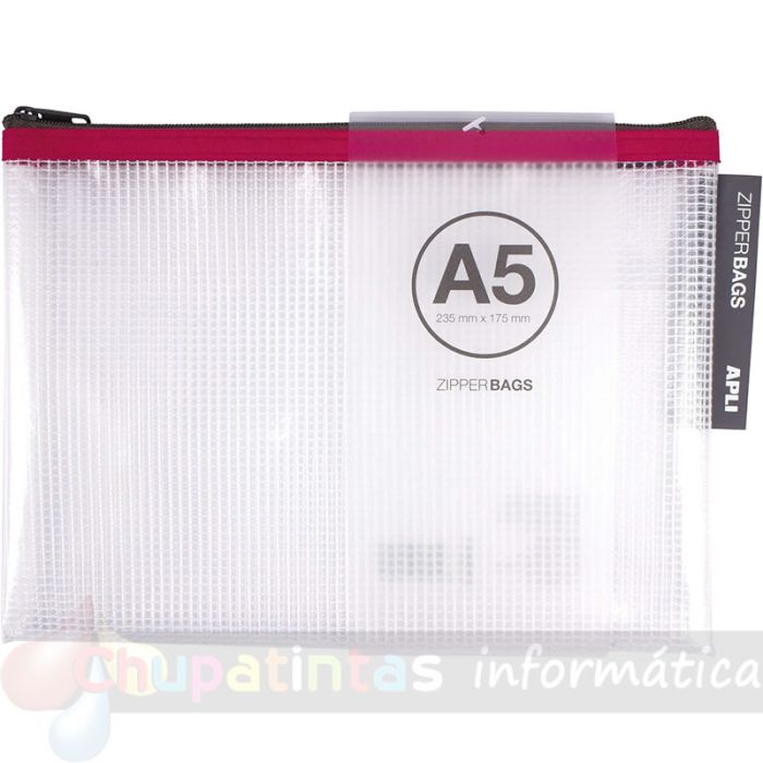 Apli Pack de 20 Sobres A5 Porta-Todo de Goma Eva con cremallera en 5 colores surtidos-2