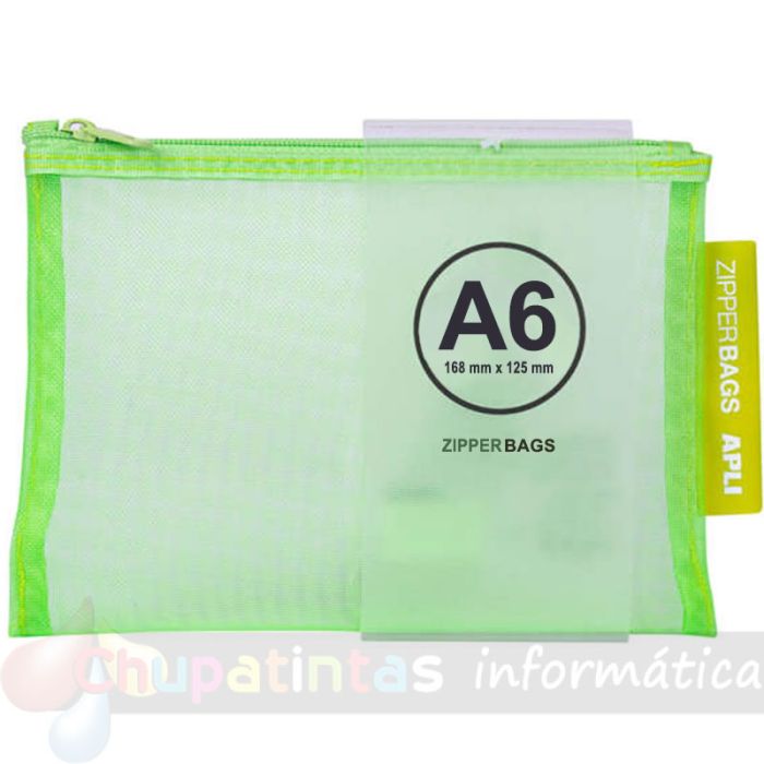 Apli Pack de 20 Sobres A6 Porta-Todo de Nylon con cremallera en 5 colores surtidos-2