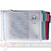 Apli Sobres Porta-Todo Nylon Transpirable A4 - Tacto Agradable, Portatiles, Resistentes y Duraderos - Ideal para Documentos, Equipos Electronicos y Viajes - 20 Unidades en 5 Colores Surtidos