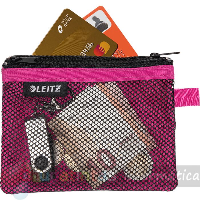 Lietz WOW Bolsa Porta-Todo Pequeña 105x6x140mm lavable con cremallera color fucsia-2