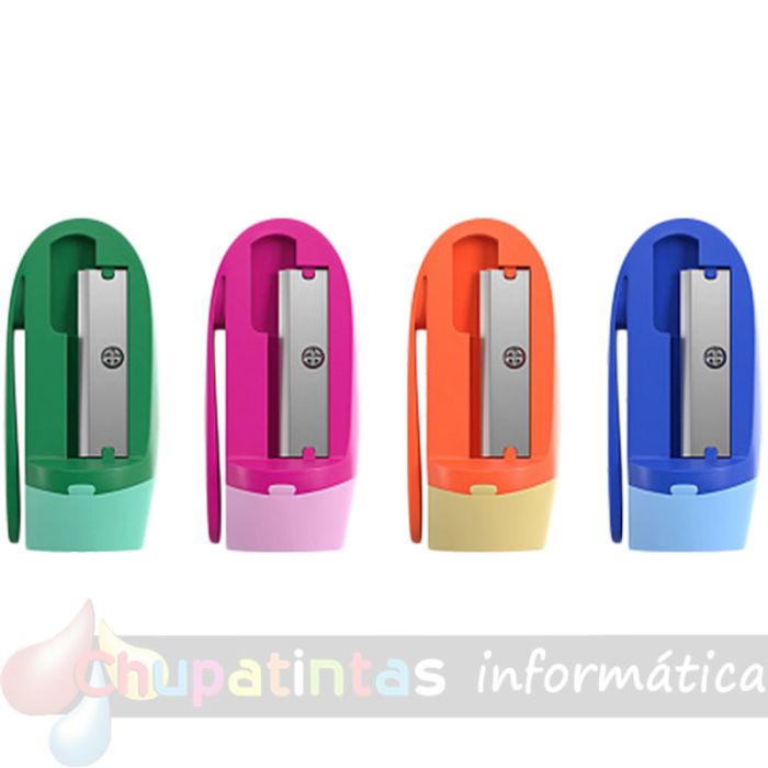 Erichkrause Joy Sacapuntas de Plástico - 1 Orificio - Cuchilla de Acero al Carbono - Clip de Sujeción - Colores Surtidos-2