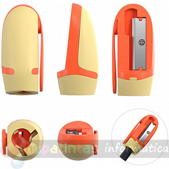 Erichkrause Joy Sacapuntas de Plástico - 1 Orificio - Cuchilla de Acero al Carbono - Clip de Sujeción - Colores Surtidos-4